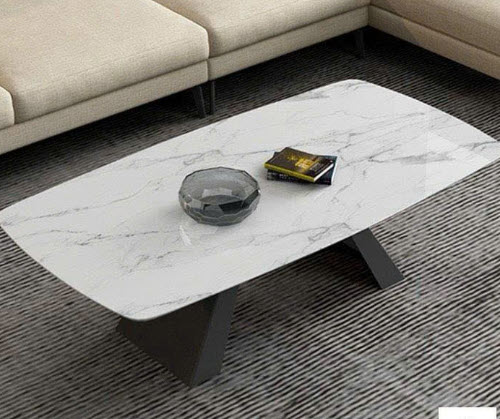 Bàn trà mặt đá chân sắt đẹp